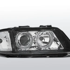 Tylko do końca tygodnia Lampy przednie AUDI A6 05.97-09.99 ANGEL EYES BLACK