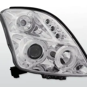 Lampy przednie SUZUKI SWIFT 05.05-10 ANGEL EYES CHROME Bestseller