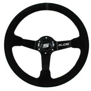 Slide Suede Steering Wheel Black 350mm - Zamszowa kierownica sportowa z odsadzeniem 80mm Taniej
