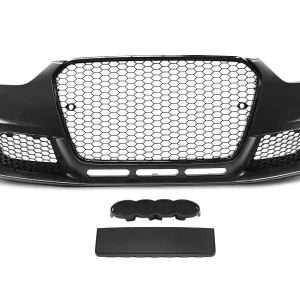 Darmowy zwrot Zderzak przedni Audi A4 B8 12-15 Sedan/Avant RS Black Style Czujniki parkowania PDC
