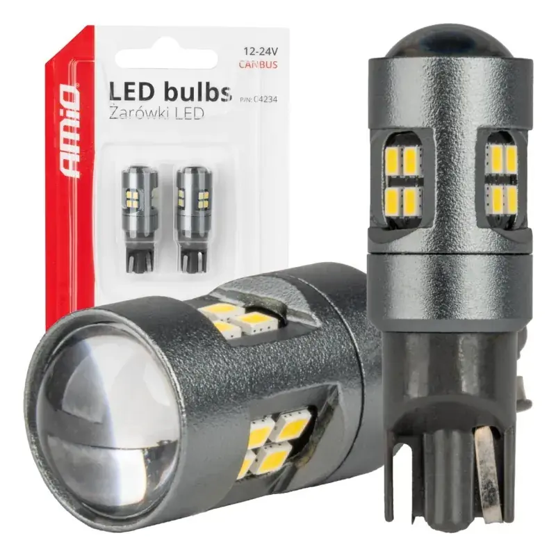 Żarówki LED T10 W5W CANBUS 16SMD Biała 2szt. Bezpieczna płatność