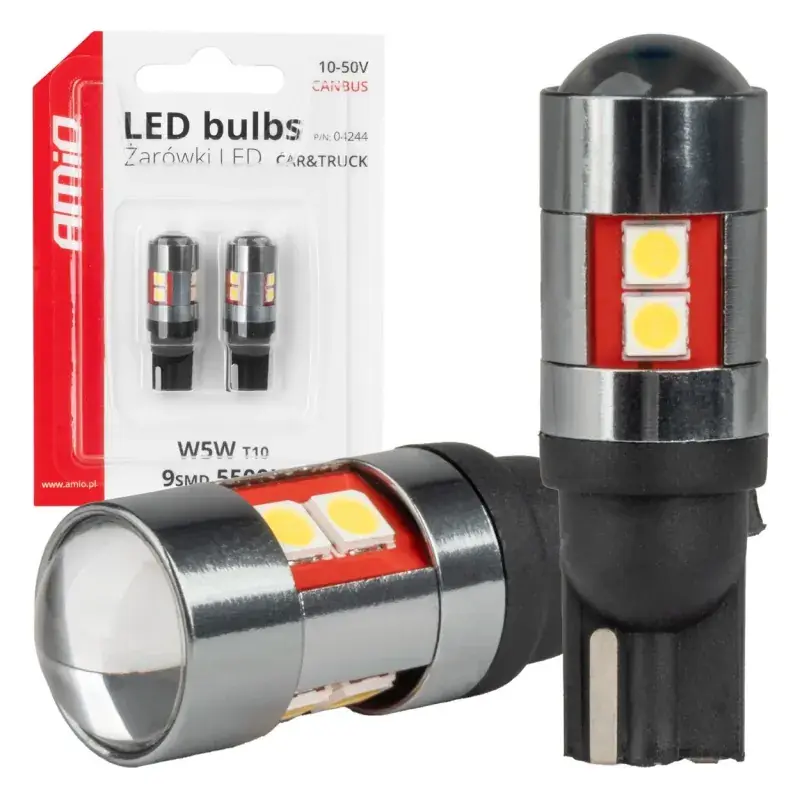 Żarówki LED CANBUS T10 W5W 9 SMD 3030 Białe 2szt. Popularny