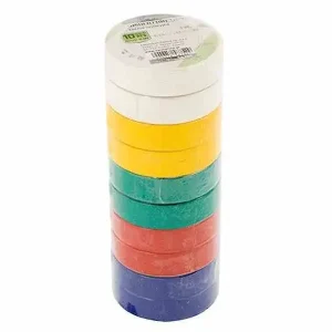 Taniej Taśma izolacyjna PCV 0,13 mm x 15 mm x 10 m, 5 kolorów, 10 szt.
