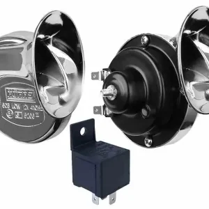 Premium Klakson 12V, chrom, z przekaźnikiem , 2 szt.