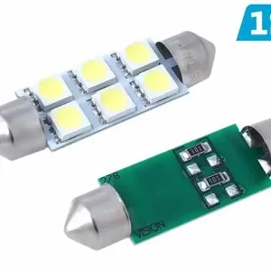 Dostępne od ręki Żarówka VISION Festoon SV8.5 41mm 12V 6x 5050 SMD LED, biała, 2 szt.