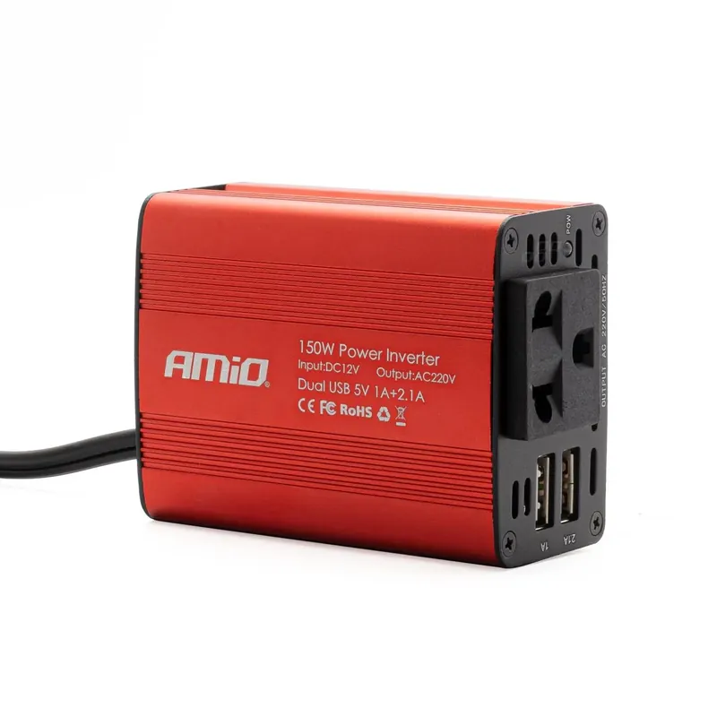 Przetwornica napięcia 12V/230V 150W/300W 2xUSB PI01 AMIO-02468 Darmowy zwrot