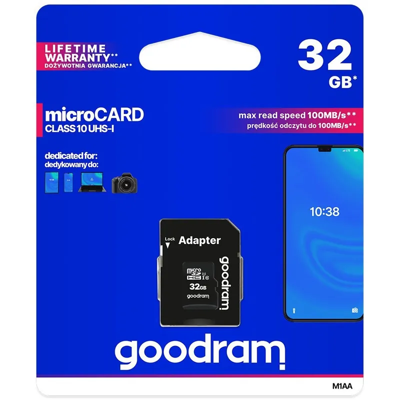 Oferta czasowa Karta pamięci MicroSDHC Goodram 32GB UHS1 EPACC008