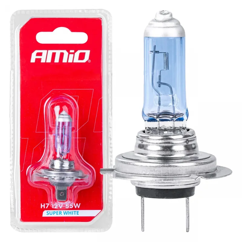 Żarówka halogenowa H7 12V 55W Super White 1szt. blister AMIO-03364 Darmowy zwrot