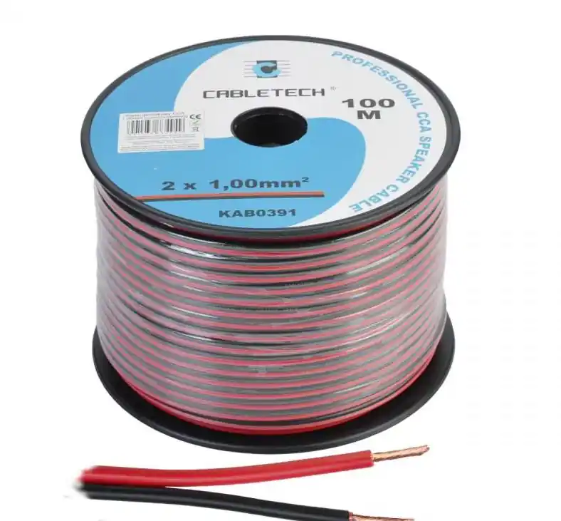 Nowość Przewód kabel głośnikowy CCA 1,00mm Cabletech 100m